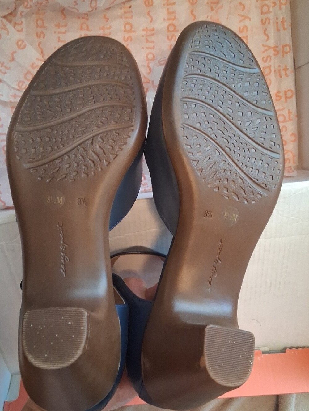 Easy Spirit Navy Blue Round-Toe Slingback Flats - Picture 2 of 5